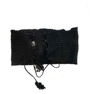 PILYQ Black bandeau bikini tube top women’s